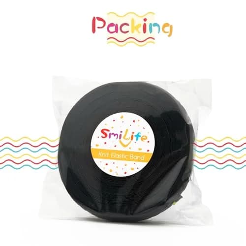 SmiLife Silicone Gripper Elastic for Clothing, Black, 1.1 in x 12 yd | Slip-Resistant, Durable, Customizable thumbnail 2