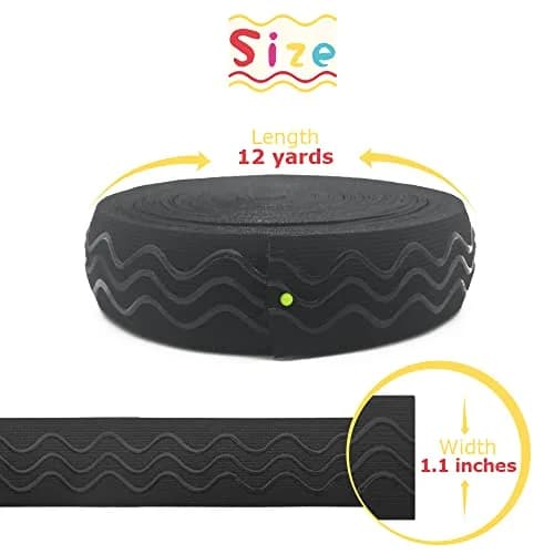 SmiLife Silicone Gripper Elastic for Clothing, Black, 1.1 in x 12 yd | Slip-Resistant, Durable, Customizable thumbnail 3