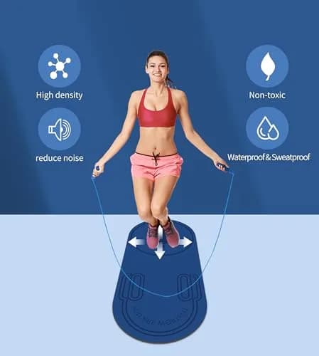 Knsbk Non-Slip Jump Rope Mat 139.7cm x 60.96cm (55" x 24") | Shock-Absorbing & Floor-Protecting Exercise Mat thumbnail 4