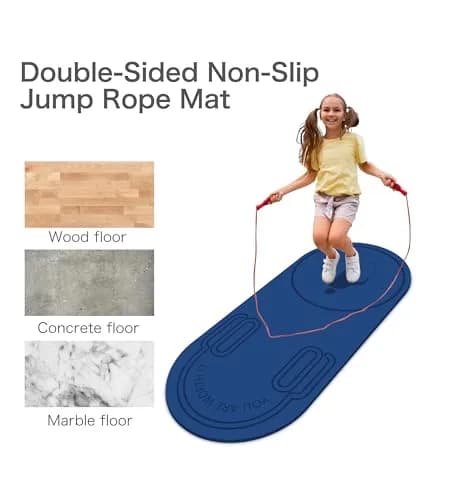 Knsbk Non-Slip Jump Rope Mat 139.7cm x 60.96cm (55" x 24") | Shock-Absorbing & Floor-Protecting Exercise Mat thumbnail 3