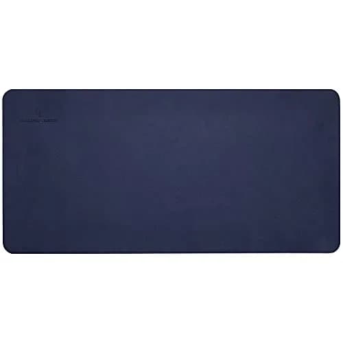 GALLAWAY LEATHER Large Navy Blue Desk Mat 36" x 17" | Elegant PU Leather Office Desk Cover thumbnail 4
