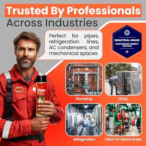 Brodi PipeWrap Spray Foam Insulation for Hard-to-Reach Areas, Fittings & Valves, Anti-Sweat Pipe Coating Spray, Stops Condensation Buildup & Prevents Dripping (15 Fl Oz / 444ml) thumbnail 4