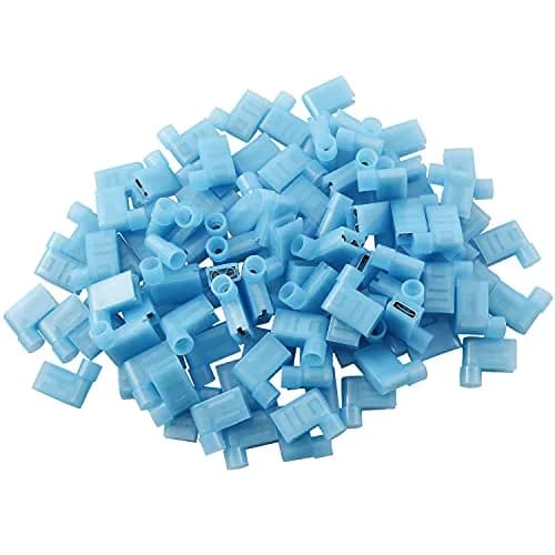 Longdex Blue Flag Spade Connector 100PCS 16-14AWG (1.5-2.5 sq mm) | Right Angle L-Shape Crimp Terminal thumbnail 5