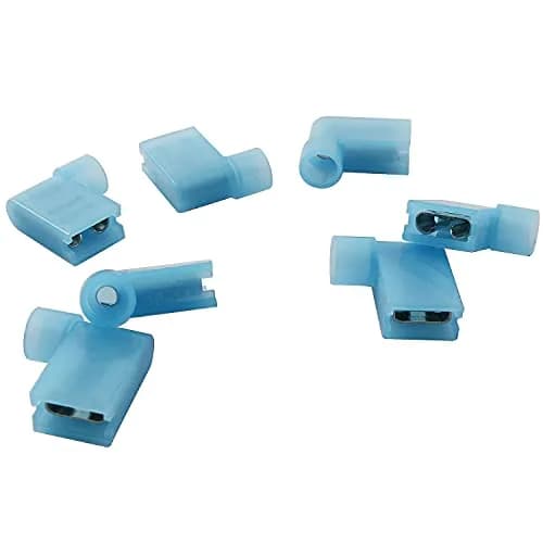 Longdex Blue Flag Spade Connector 100PCS 16-14AWG (1.5-2.5 sq mm) | Right Angle L-Shape Crimp Terminal thumbnail 2