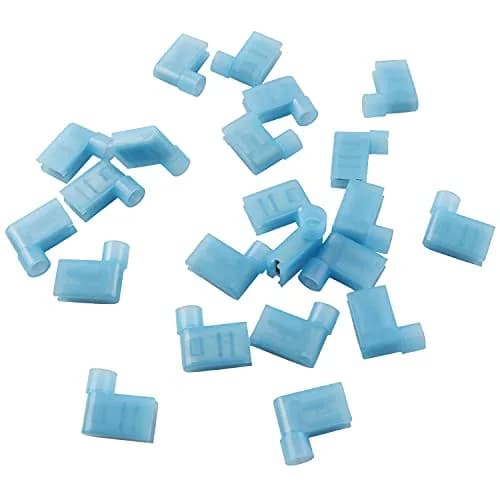 Longdex Blue Flag Spade Connector 100PCS 16-14AWG (1.5-2.5 sq mm) | Right Angle L-Shape Crimp Terminal thumbnail 3