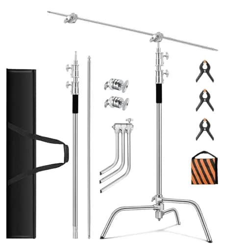 soonpho Heavy Duty C Stand 10.8ft/330cm with Boom Arm | Stainless Steel Photography Support thumbnail 1