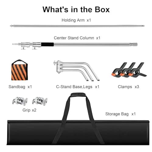 soonpho Heavy Duty C Stand 10.8ft/330cm with Boom Arm | Stainless Steel Photography Support thumbnail 6