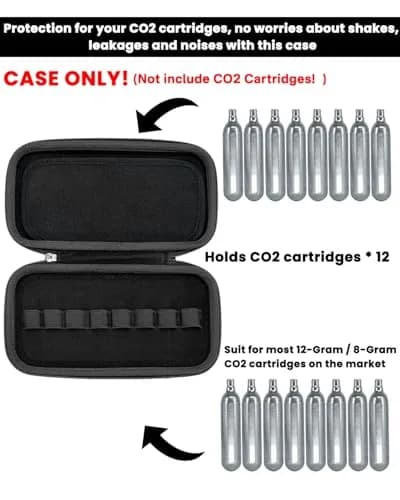 RAIACE CO2 Cartridges Storage Case for Crosman, Umarexss, Leland 12g & 8g Powerlet Cartridges | Holds 16 Cartridges thumbnail 2