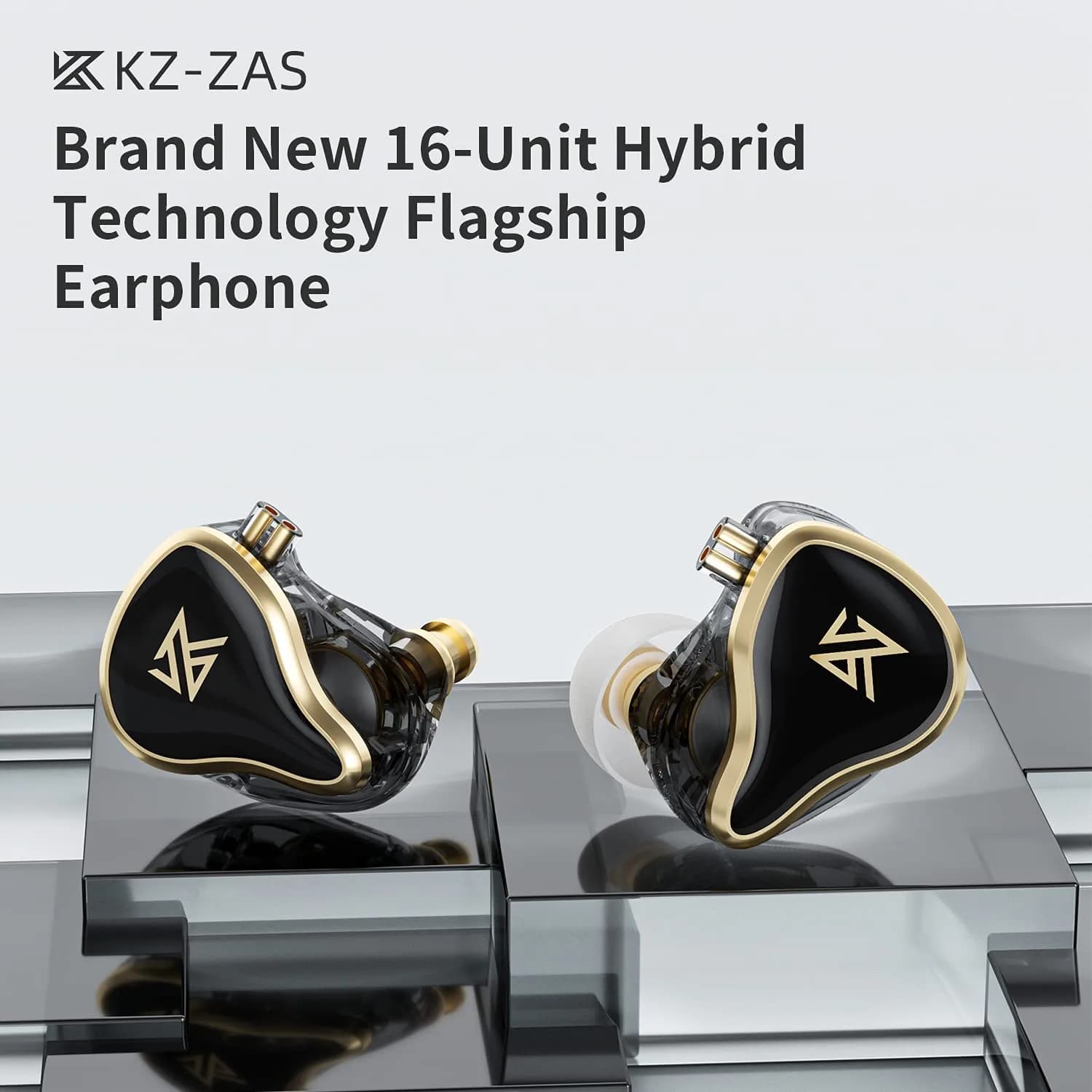 KZ ZAS 7BA+1DD in-Ear Monitor Headphone 3.5mm Jack Gaming with Mic | Hybrid Tech, Rich Details, Durable thumbnail 2