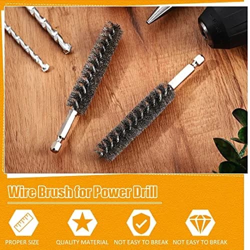Geiserailie 6 Pcs Stainless Steel Bore Brush Set 0.8-1.9 cm | For Power Drills & Deburring thumbnail 4