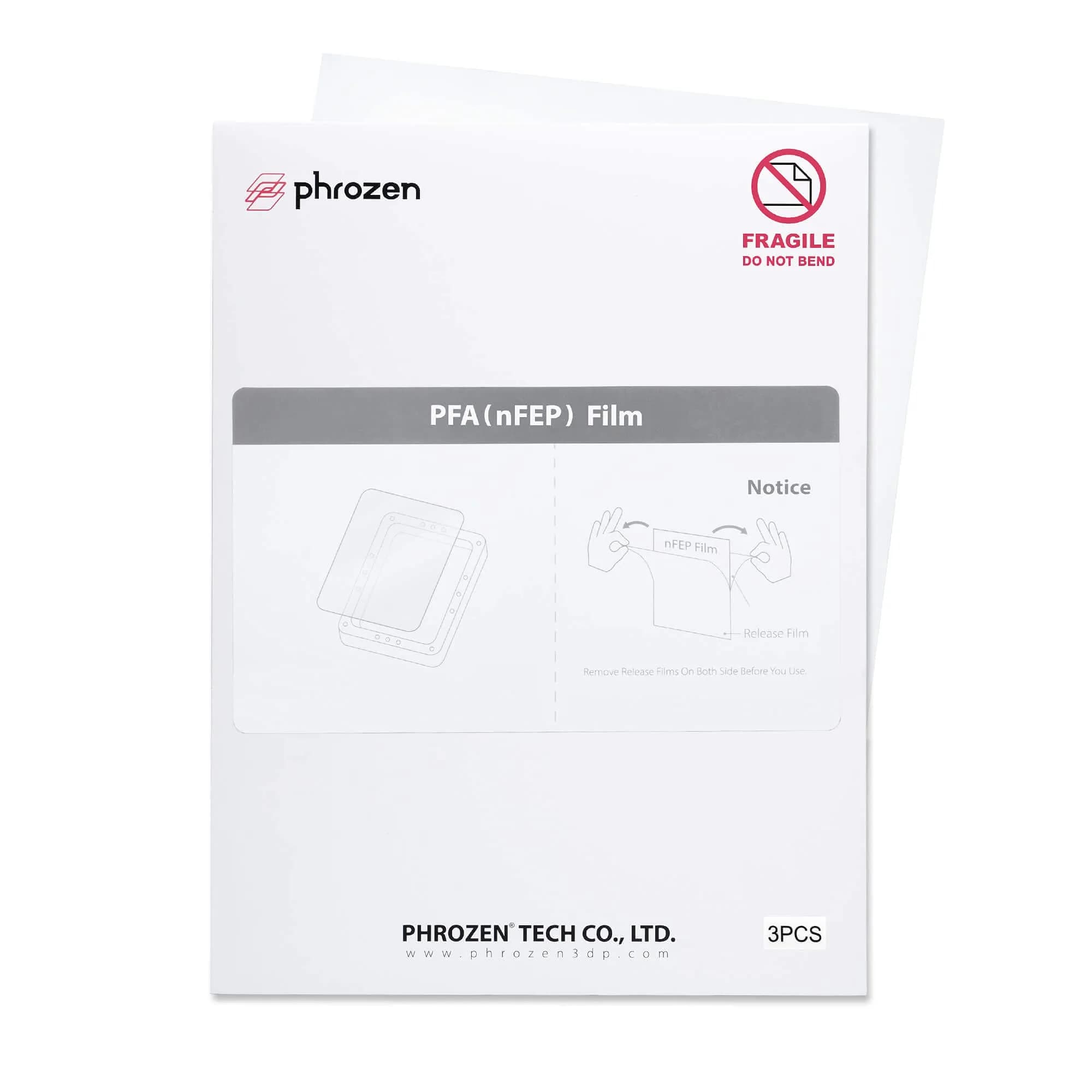Phrozen PFA (nFEP) Release Film 3 pcs A4 Size 210 X 297mm | 95% UV Transmission for Accurate Prints - main product image