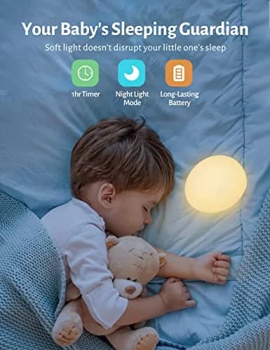 JolyWell Night Light for Kids 7 Colors Dimmable BPA Free Rechargeable | Baby Nursery Light thumbnail 7