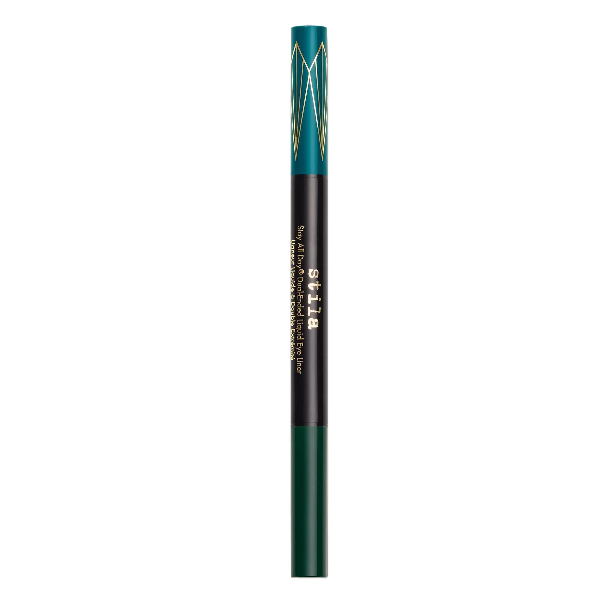 stila Stay All Day Dual-Ended Liquid Eye Liner 0.03 Fl Oz | Waterproof, Precise, Satin Finish — Teal / Intense Jade