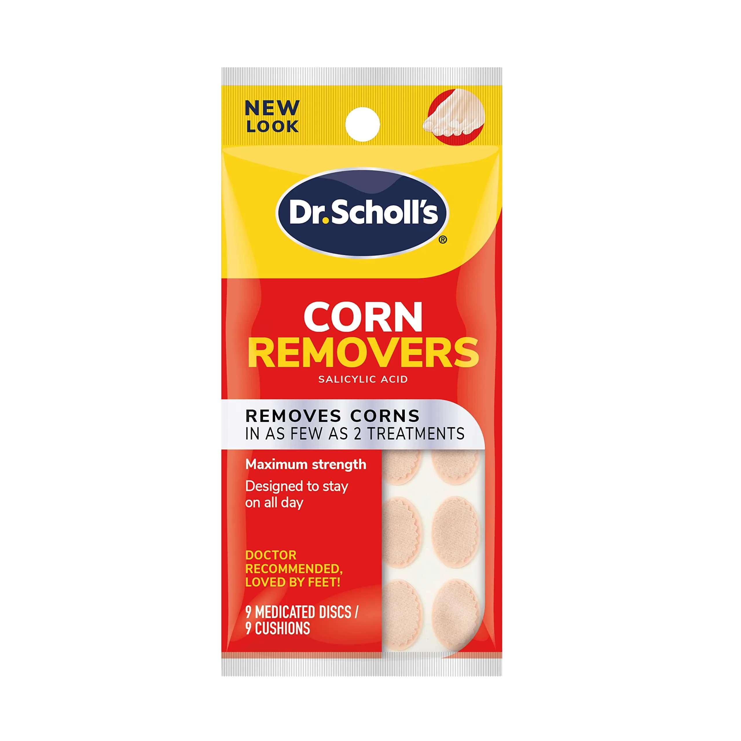 Dr. Scholl's Corn REMOVERS 9 Ct | Fast Corn Removal, Maximum Strength, All Day Stay — Yellow