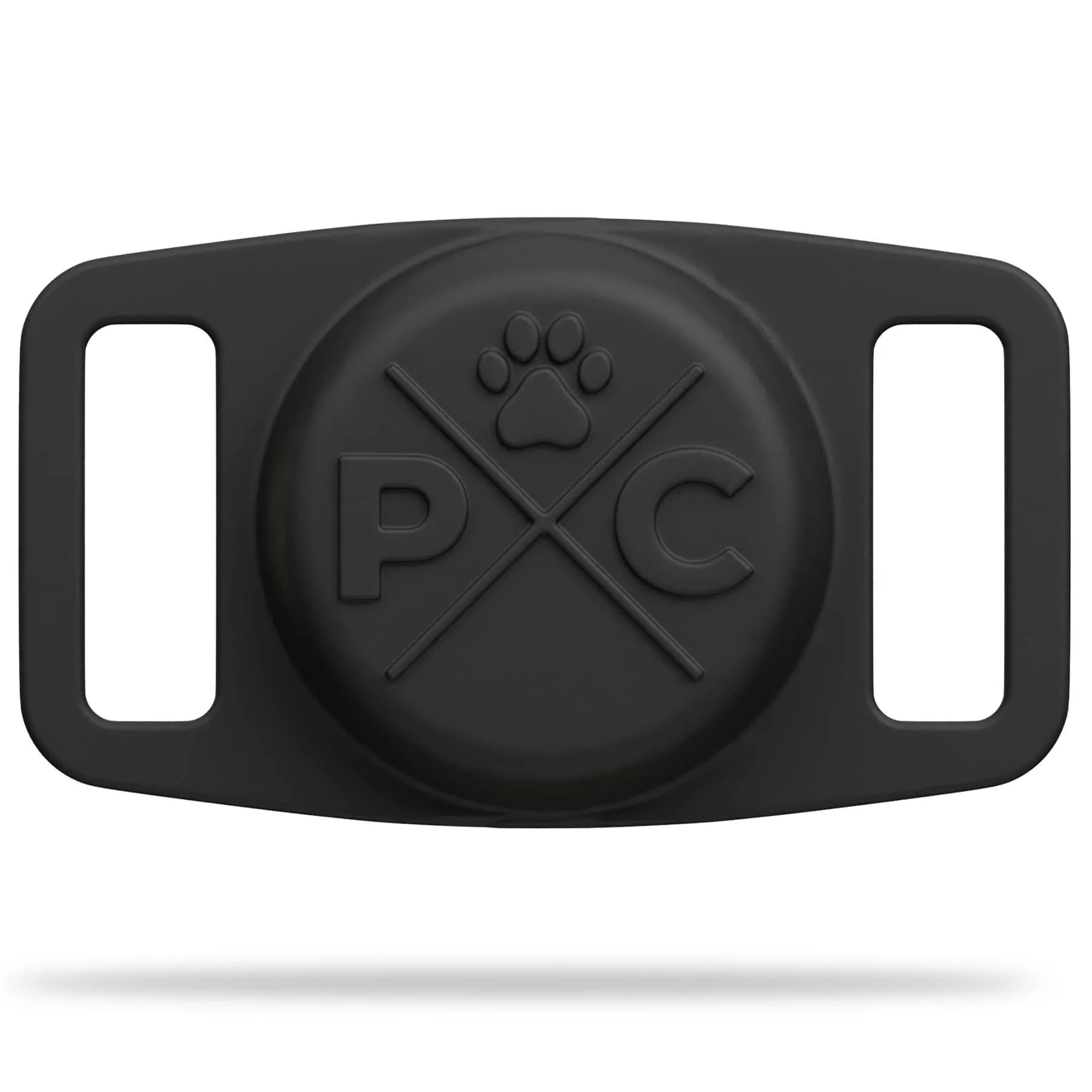 Pup Culture AirTag Dog Collar Holder Black | 2.5 cm (1 inch) Collar Compatible | Silicone, Water & Impact Resistant - main product image