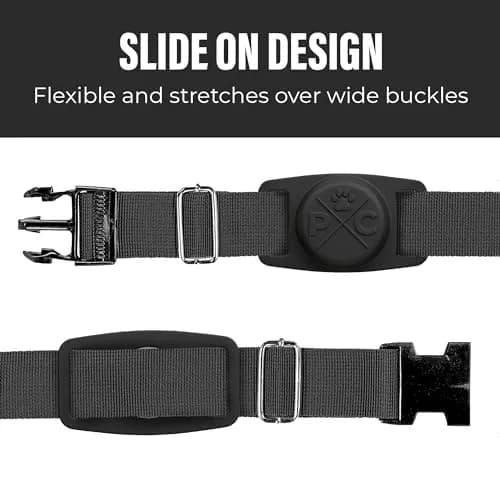 Pup Culture AirTag Dog Collar Holder Black | 2.5 cm (1 inch) Collar Compatible | Silicone, Water & Impact Resistant thumbnail 4