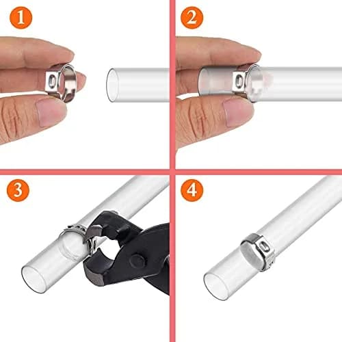 Alfykym Single Ear Hose Clamps Assortment Kit 6mm-28.5mm (131 Pcs) | Stainless Steel Cinch Rings with Pincer thumbnail 7