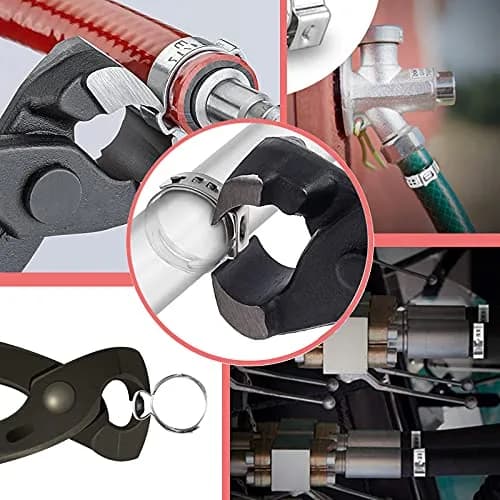 Alfykym 9 inch Ear Clamp Pliers Single Ear Hose Clamps Pincer Crimper Tool 225mm (8.86 inch) | Secures Pipes and Automotive Hoses thumbnail 4