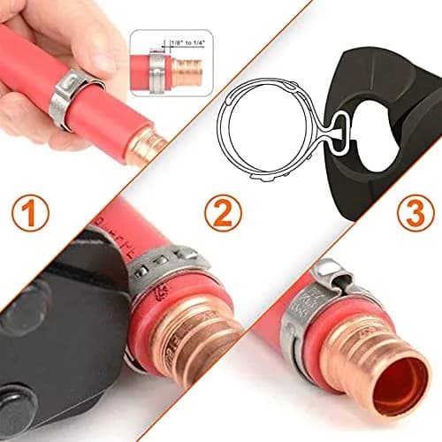 Alfykym 9 inch Ear Clamp Pliers Single Ear Hose Clamps Pincer Crimper Tool 225mm (8.86 inch) | Secures Pipes and Automotive Hoses thumbnail 6