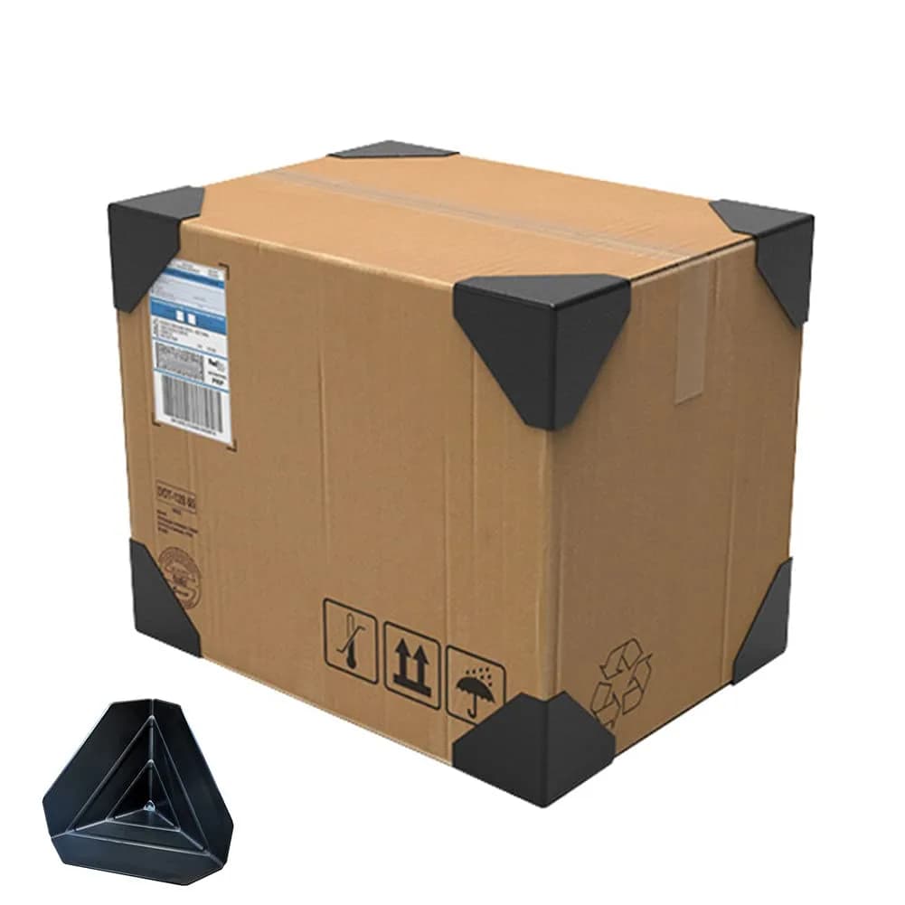 SHKIBY Black Frame Corner Protectors 60mm (2.36in) - 80 Pack | Heavy Duty PP Packaging Guards for Boxes — Black