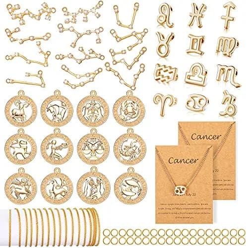 Hicarer Zodiac Charms Set 126 pcs | Jewelry DIY Kit for Indian Creators thumbnail 1