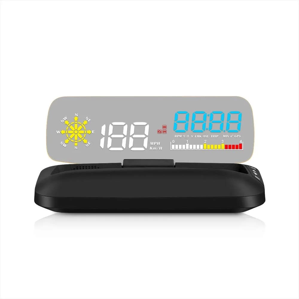 wiiyii Car HUD OBD2 Gauge, Head Up Display, Digital Speedometer, Wide Viewing, Safe Driving — Black