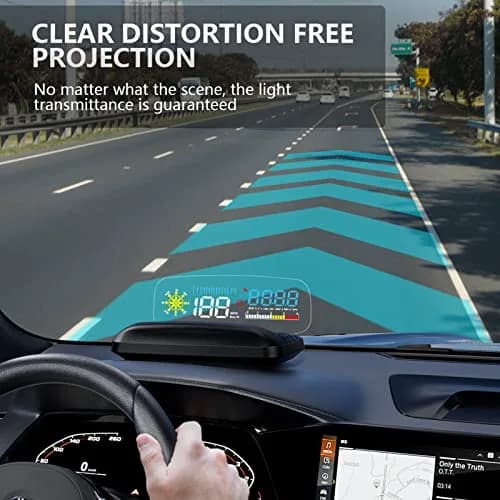 wiiyii Car HUD OBD2 Gauge, Head Up Display, Digital Speedometer, Wide Viewing, Safe Driving thumbnail 2