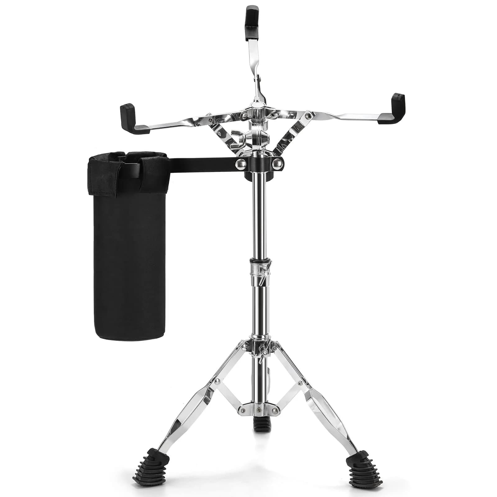 Youeon Snare Drum Stand with Drum Sticks Holder, Adjustable Height 14.5-23 Inches, Double Braced Tripod, Lightweight, Silver — Silver