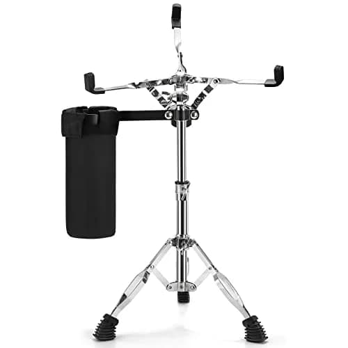 Youeon Snare Drum Stand with Drum Sticks Holder, Adjustable Height 14.5-23 Inches, Double Braced Tripod, Lightweight, Silver thumbnail 1