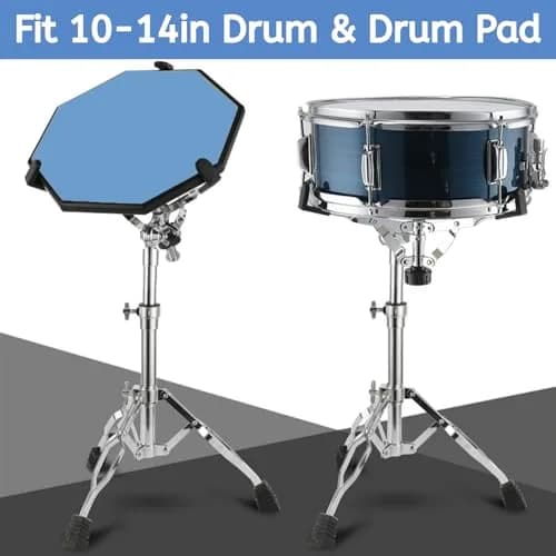 Youeon Snare Drum Stand with Drum Sticks Holder, Adjustable Height 14.5-23 Inches, Double Braced Tripod, Lightweight, Silver thumbnail 4
