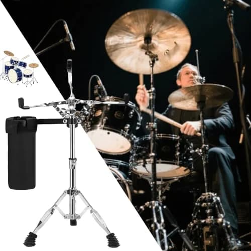 Youeon Snare Drum Stand with Drum Sticks Holder, Adjustable Height 14.5-23 Inches, Double Braced Tripod, Lightweight, Silver thumbnail 9