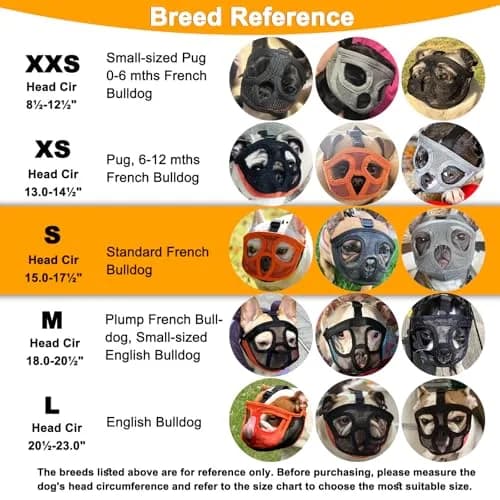 BARKLESS Short Snout Muzzle for French Bulldog, Shih Tzu | Breathable Mesh & Adjustable Strap thumbnail 5