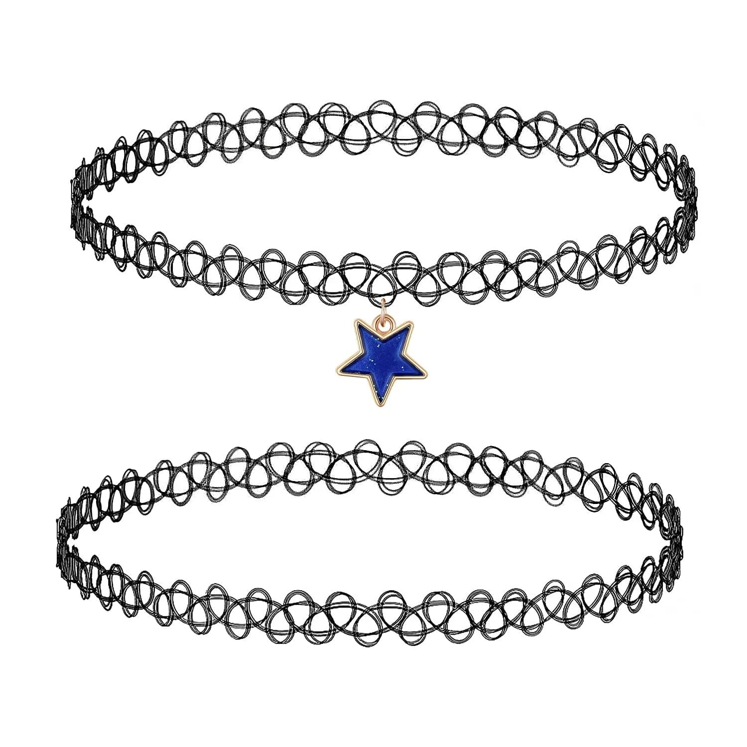 BodyJ4You 2PC 90s Choker Necklace for Women - Shooting Star Y2K Charm | Retro 90s Y2K Fashion Accessory