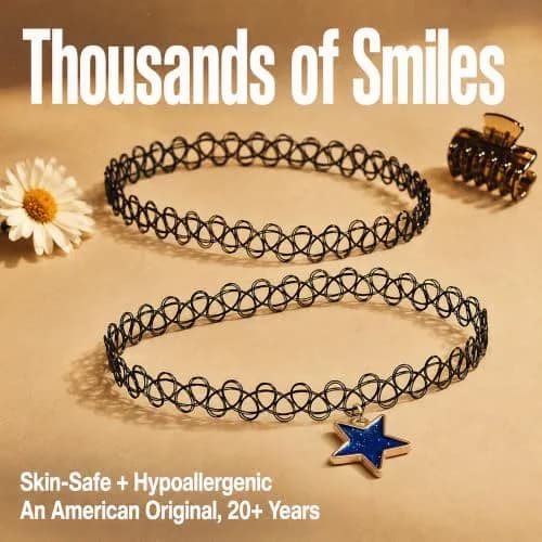 BodyJ4You 2PC 90s Choker Necklace for Women - Shooting Star Y2K Charm | Retro 90s Y2K Fashion Accessory thumbnail 8