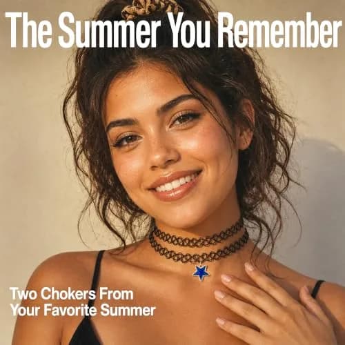 BodyJ4You 2PC 90s Choker Necklace for Women - Shooting Star Y2K Charm | Retro 90s Y2K Fashion Accessory thumbnail 2
