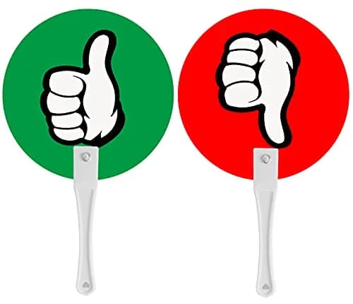 Magopera Thumbs Up/Thumbs Down Paddles 24 Packs | Classroom Voting Signs for Teacher-Student Interaction thumbnail 1