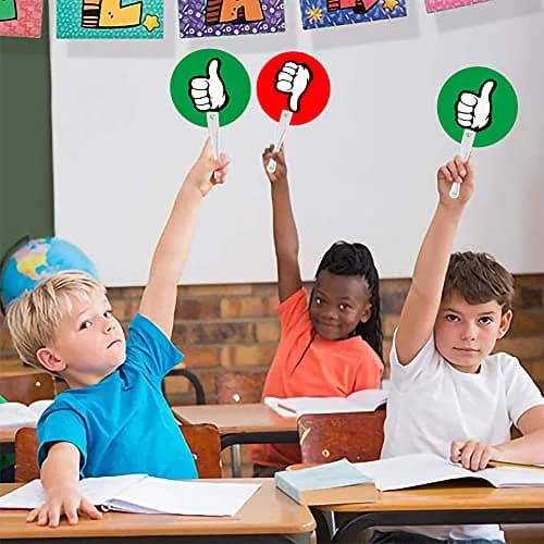Magopera Thumbs Up/Thumbs Down Paddles 24 Packs | Classroom Voting Signs for Teacher-Student Interaction thumbnail 3