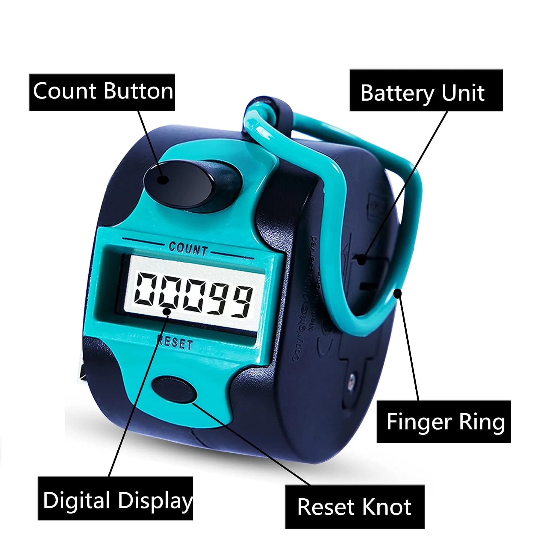 TESEAS Electronic Tally Counter Clicker 99999 Counts | 5-Digit Display - view 5