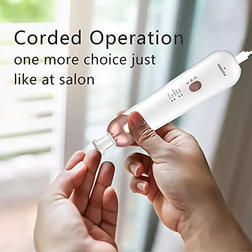 POLAMD Professional Electric Nail Drill Machine White | 5 Speeds Cordless Hand Foot Care Tool thumbnail 6