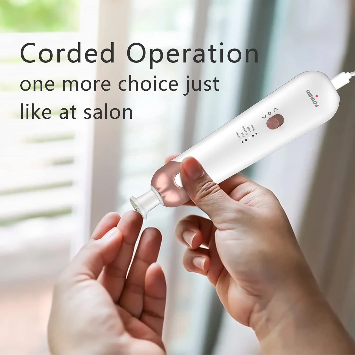 POLAMD Professional Electric Nail Drill Kit White 9 Piece Set | Cordless Mani Pedi Tool - view 6