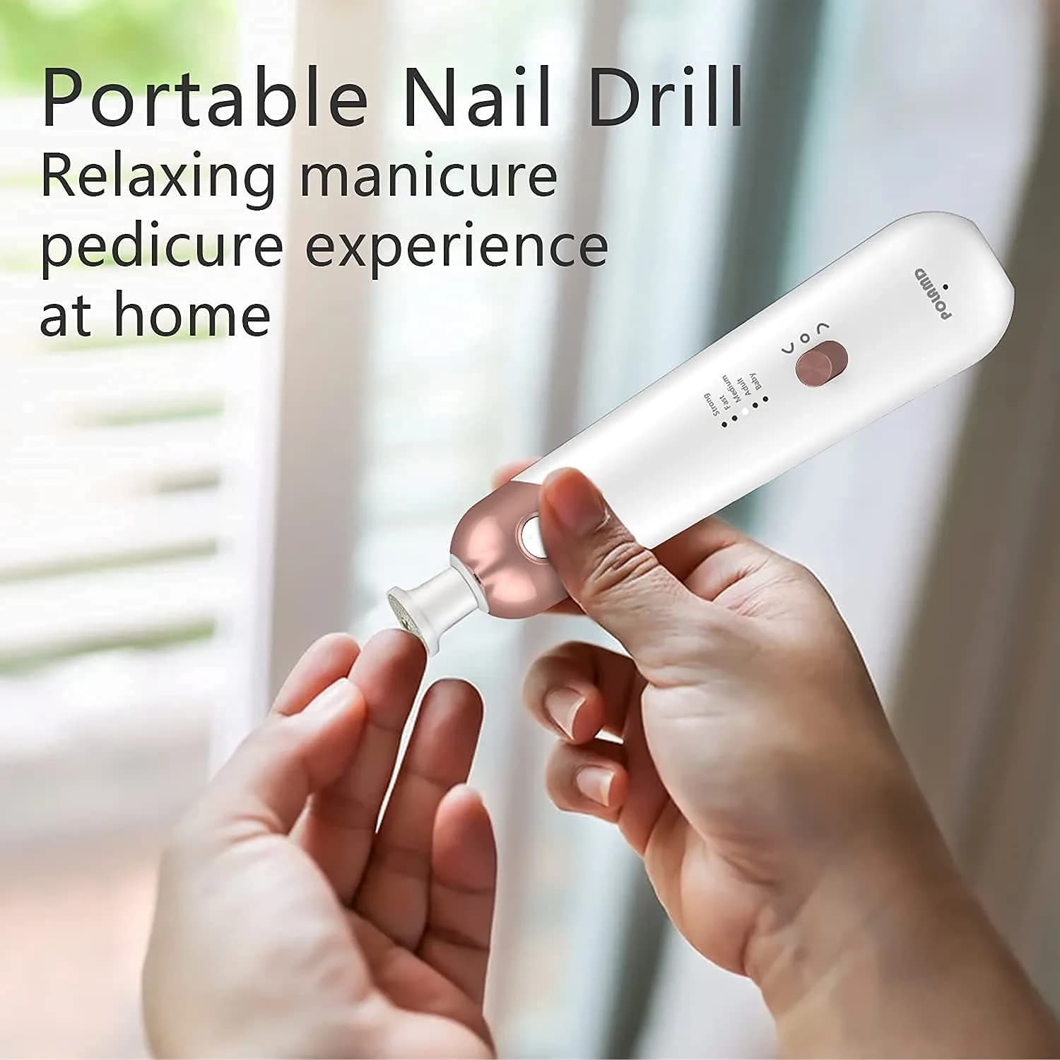 POLAMD Professional Electric Nail Drill Kit White 9 Piece Set | Cordless Mani Pedi Tool - view 9