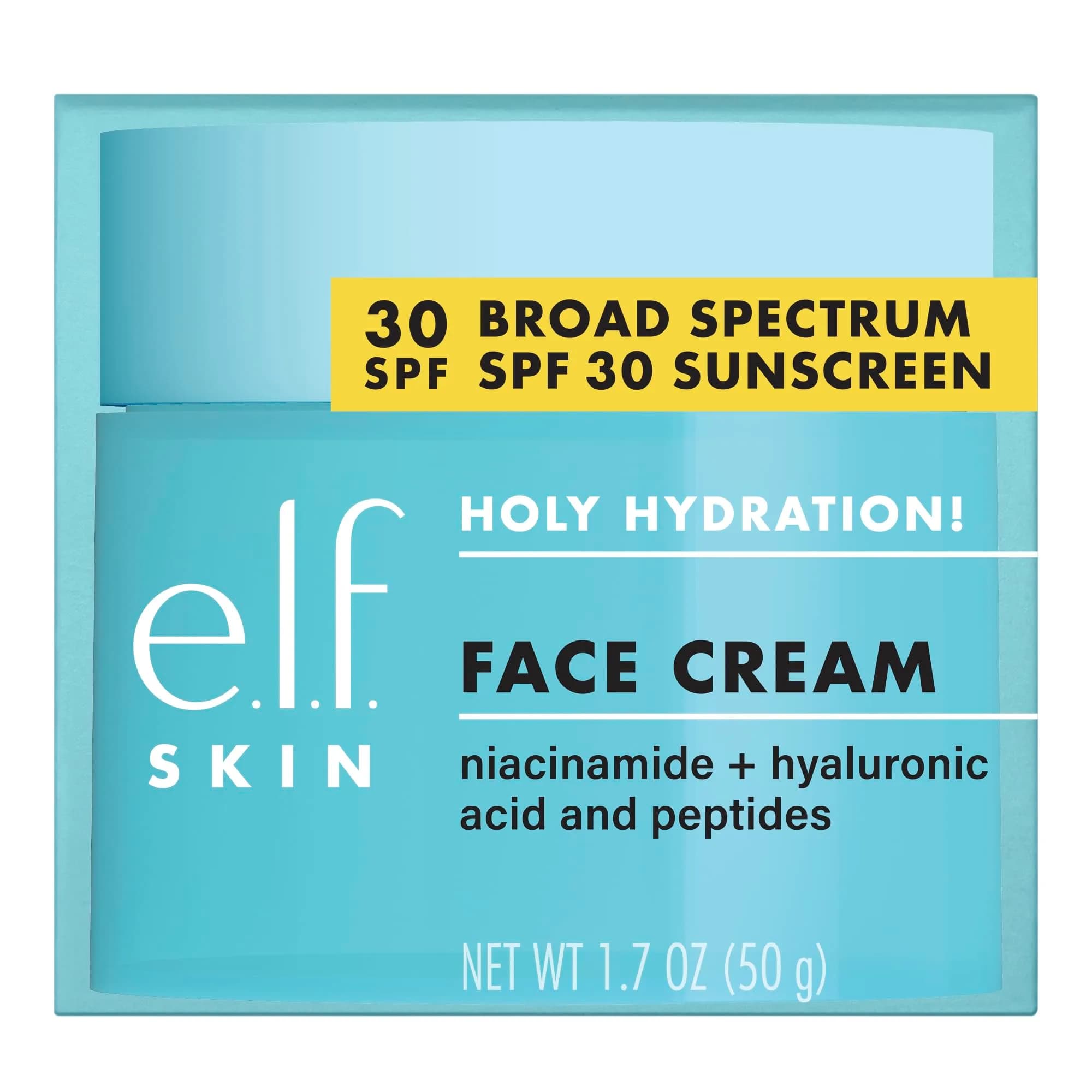 e.l.f. SKIN Holy Hydration! Face Cream SPF 30 50ml (1.7 Fl Oz) | Broad Spectrum Daily Moisturizer with Hyaluronic Acid & Niacinamide - view 6