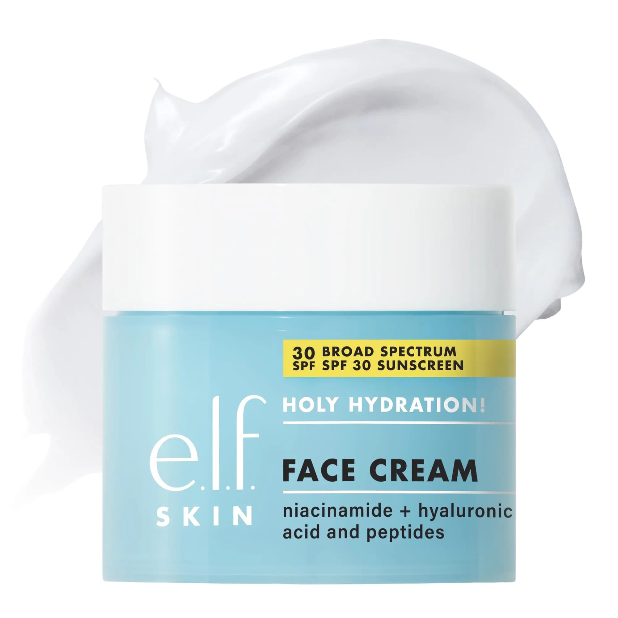 e.l.f. SKIN Holy Hydration! Face Cream SPF 30 50ml (1.7 Fl Oz) | Broad Spectrum Daily Moisturizer with Hyaluronic Acid & Niacinamide - main product image