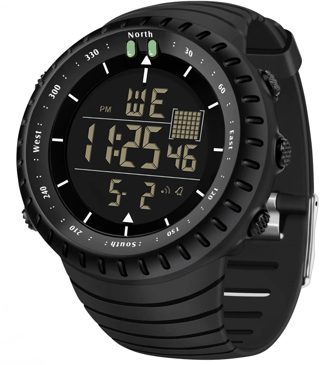 ManLinKei Digital Sports Watch, Military Waterproof Tactical Watch for Men, 1.97in — Black