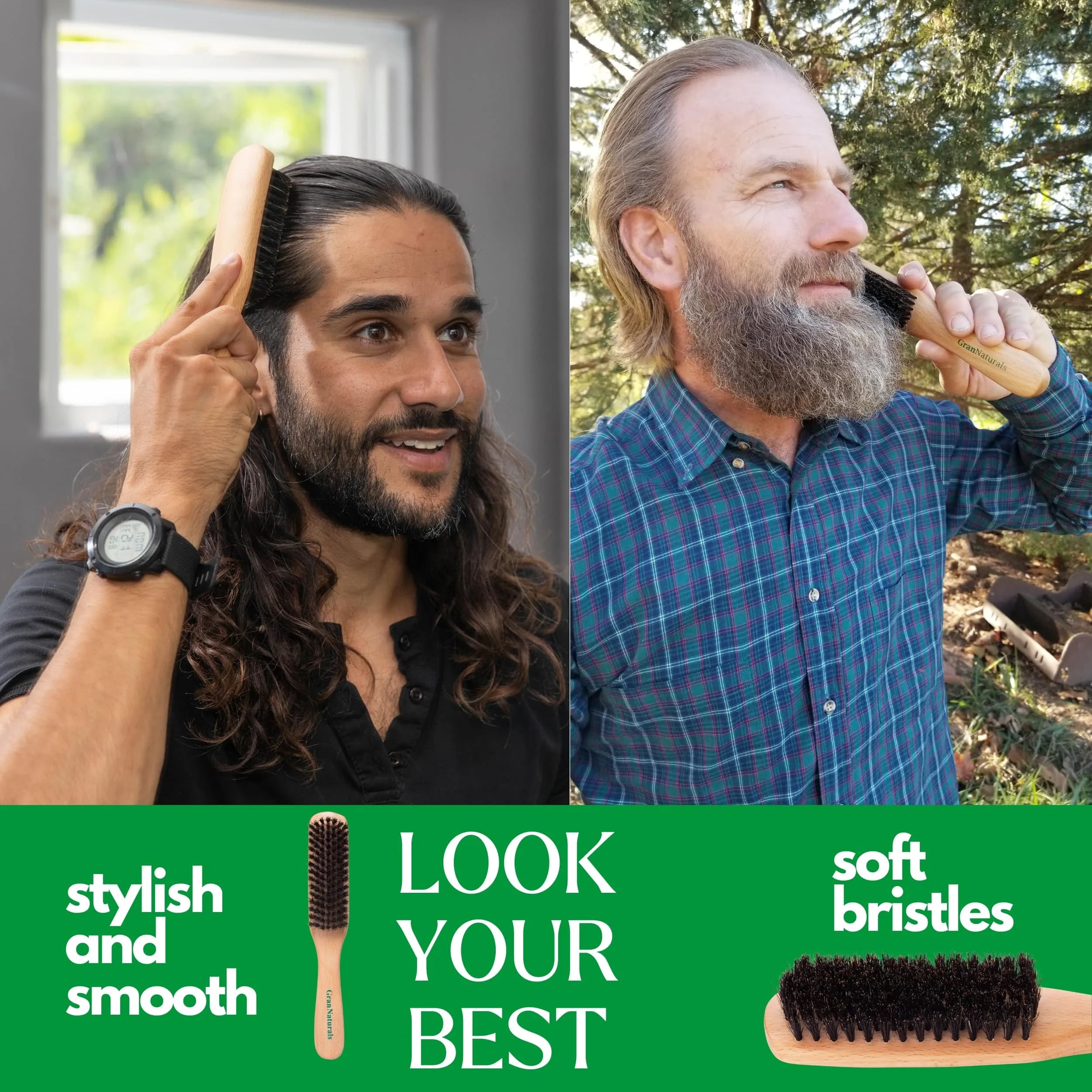 GranNaturals Boar Bristle Hair Brush - Large 10cm (4in) Smoothing Brush for Sleek, Frizz-Free Styles - view 6