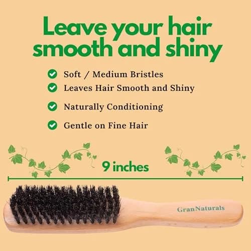 GranNaturals Boar Bristle Hair Brush - Large 10cm (4in) Smoothing Brush for Sleek, Frizz-Free Styles thumbnail 7