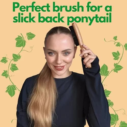 GranNaturals Boar Bristle Hair Brush - Large 10cm (4in) Smoothing Brush for Sleek, Frizz-Free Styles thumbnail 3