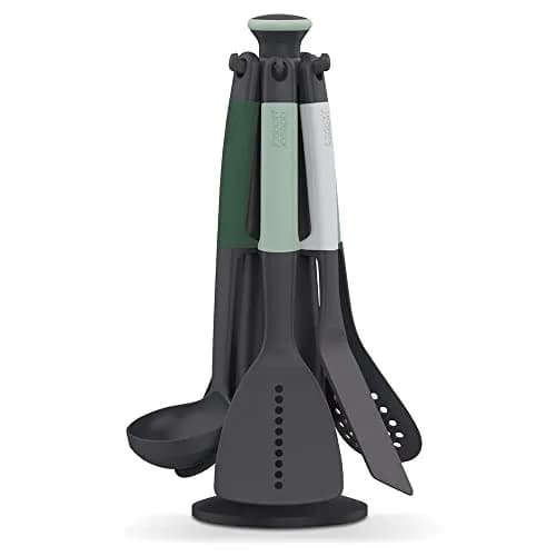 Joseph Joseph Elevate Kitchen Utensil Set with Rotating Stand | 6-Piece Non-Stick Friendly Tools in Sage Green thumbnail 1
