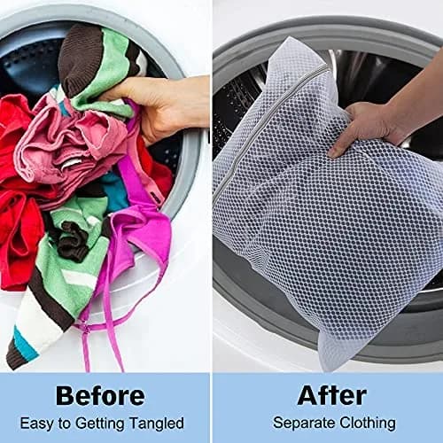 Vivifying XL Large Mesh Laundry Bags 2 Pack 20 x 24 Inches | Honeycomb Mesh Wash Bags for Delicates, Sweaters, Blankets (White) thumbnail 5