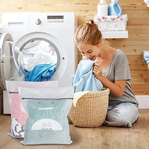 Vivifying XL Large Mesh Laundry Bags 2 Pack 20 x 24 Inches | Honeycomb Mesh Wash Bags for Delicates, Sweaters, Blankets (White) thumbnail 6